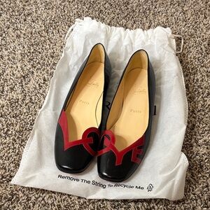 Christian Louboutin LOVE Black and Red Women's Shoes